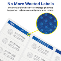 Avery High Visibility Printable Round Labels with Sure Feed, 2.5