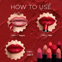 Hilary Rhoda Creamy Touch Lipstick | Infused with Olive Oil, Shea Butter & Vitamin E | Highly Pigmented & Creamy Texture | Long Lasting & Keeps Lips Moisturising - 4g(Fiery Red - Shade 09)