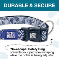 Max & Molly Soft Padded Neoprene Dog Collar w/Smart ID Gotcha! QR Pet Safety Tag, Durable, Waterproof, Anti-Stink, Machine Washable Collar for Dogs, Mykonos Navy Stripe, S