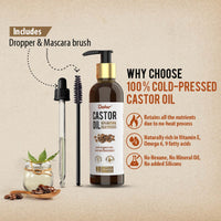 Dabur Castor Oil - 200ml | 100% Natural Cold Pressed Oil | Promotes Hair Growth, Hydrates Skin & Reduces Wrinkles | No Mineral Oil & Silicones