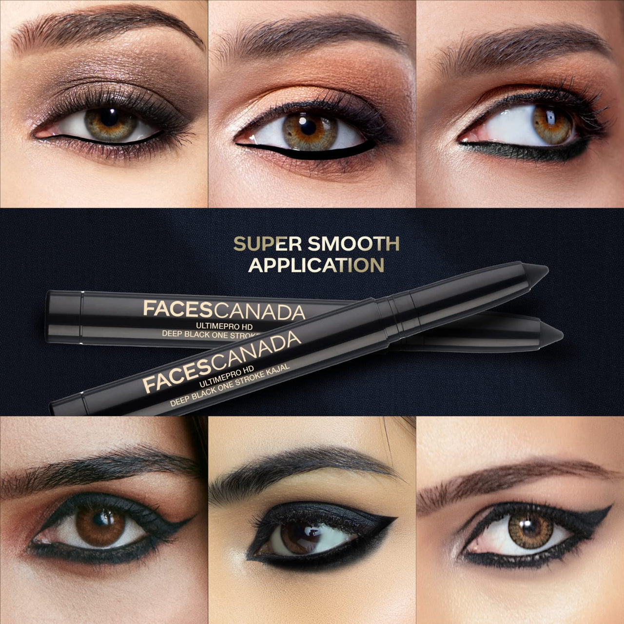FACESCANADA Ultimepro HD Matte Finish Deep Black One Stroke Kajal stick 1.4G (Pack Of 2)
