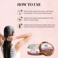 Just Herbs Anti Hairfall Natural Hair Mask with Castor & Black Onion Seed for Dandruff Suitable for Color Treated & All hair types