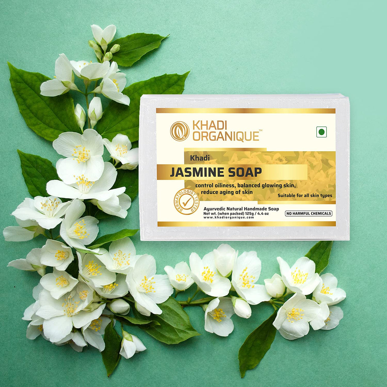 Khadi Organique Natural Herbal Jasmine Soap Pack of 4