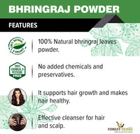 THE FOREST HERBS Natural care from nature 100% Pure Bhringraj Powder for Hair Growth - 200Gms | Good for Hair Pack, Hair Oil | Preservative Free, 1 Count