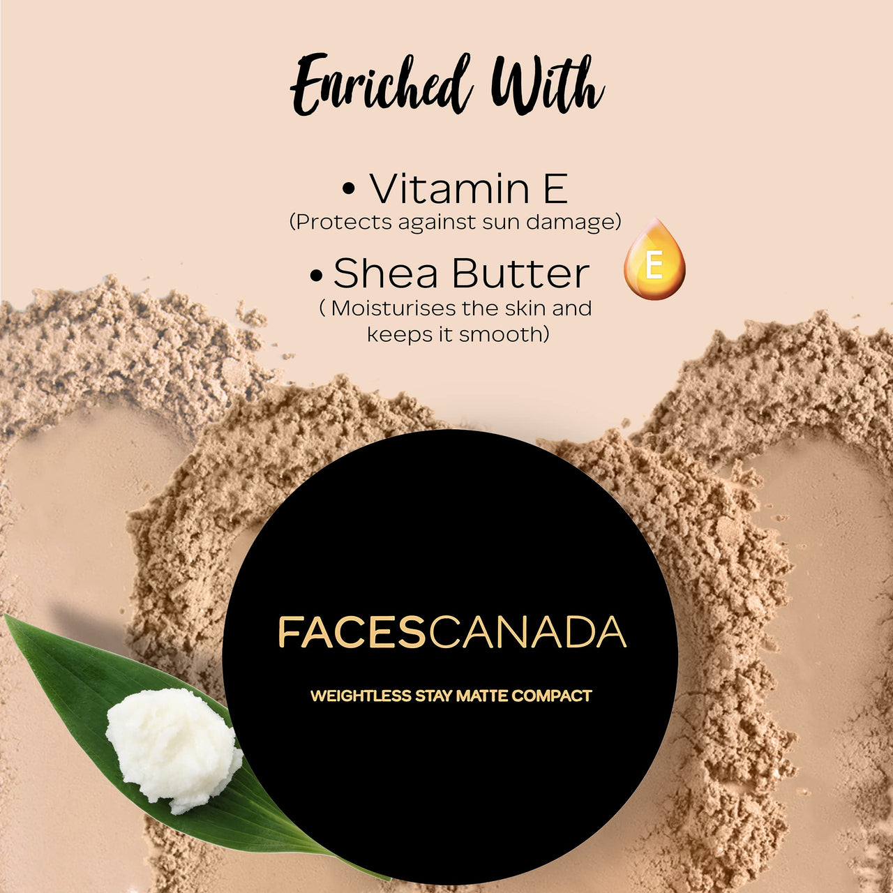 FACESCANADA Weightless Stay Matte Finish Compact Powder - Natural 9 G And Faces Canada Magneteyes Eyeliner - Black, 3.5Ml