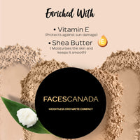 FACESCANADA Weightless Stay Matte Finish Compact Powder - Natural 9 G And Faces Canada Magneteyes Eyeliner - Black, 3.5Ml