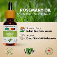 Organix Mantra Rosemary Essential Oil for Hair, Skin & DIY - 100% Natural Rosemary Oil - 15ML