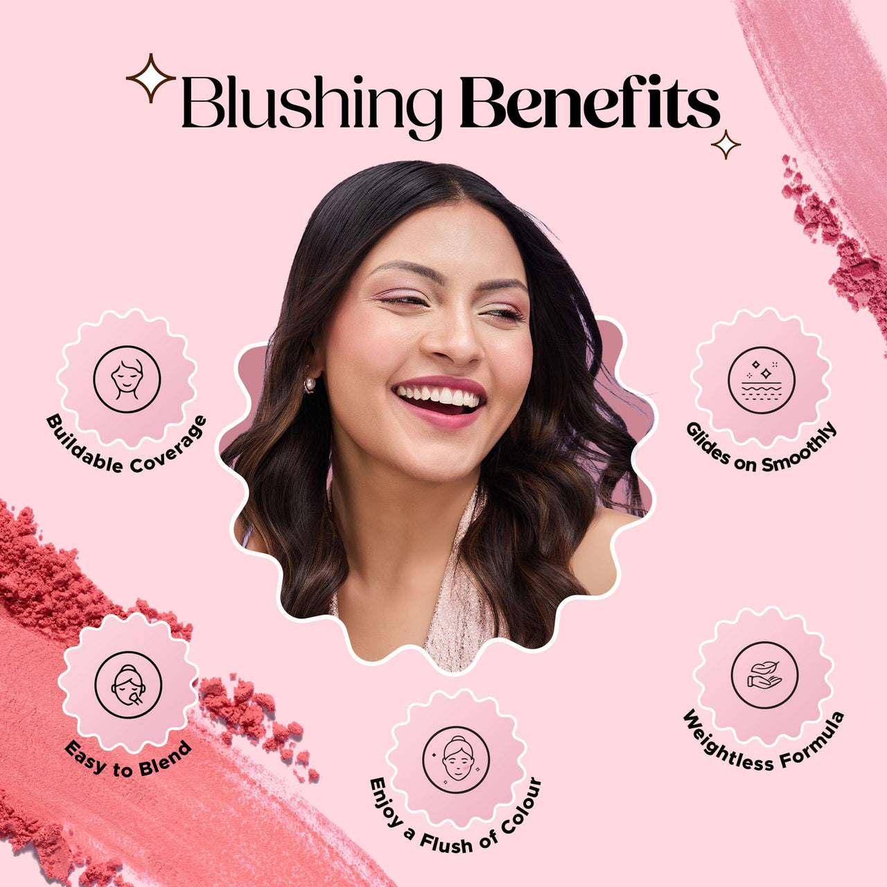 Hilary Rhoda Blush Rush | Highly Pigmented | Silky Smooth Texture | Available in 6 Shades | Matte Finish | Buildable Coverage | Blends Easily & Glides on Smoothly - 6g (Cherry Blossom | Shade 02)