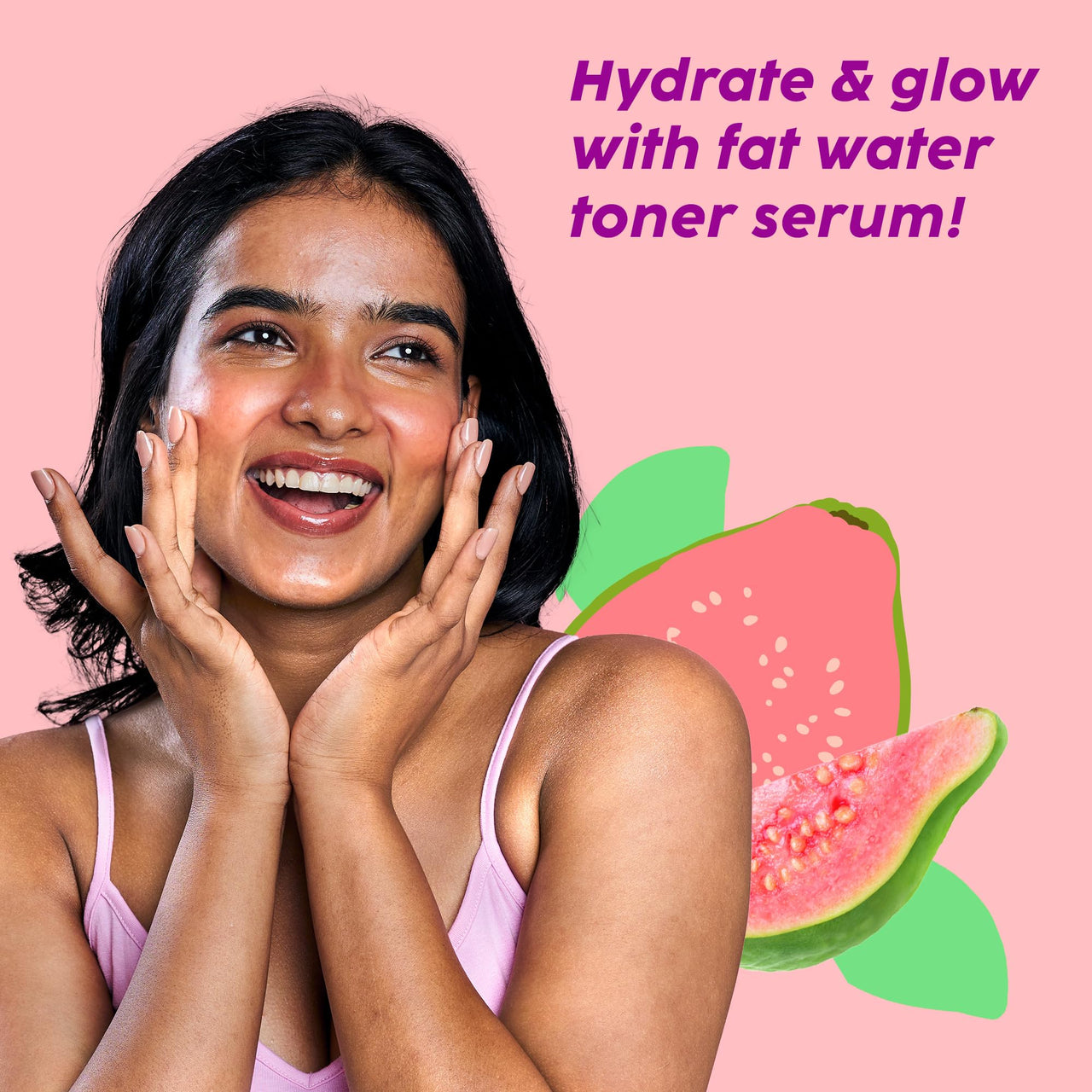 PLIX - THE PLANT FIX Guava & Roses Glow Fat Water Toner Serum | 2-in-1 Toner serum | Fades Blemishes, Tightens & Cleanses Pores | Soothes Redness & Irritated Skin | 150ml