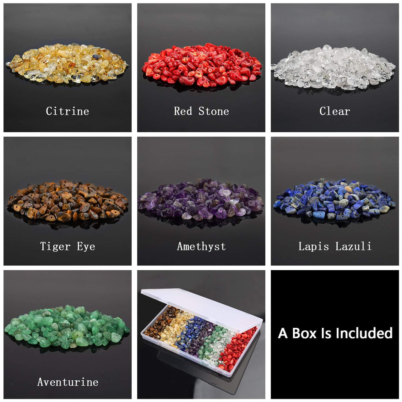 456 PCs Natural Chip Stone Beads, 5-8mm Irregular Multicolor Gemstones Loose Crystal Healing Chakra Rocks with Hole for Jewelry Making DIY Crafts 7 Chakra
