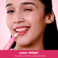 Lotus Herbals Sugar Delight Lip Balm With Spf 15 For Dry And Chapped Lips, Reduces Pigmentation, Moisturises Deeply, Glossy Finish, With Ceramides And Vitamin E, Pink Tint, Fruity Scent,(Pink, 10Gm)