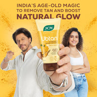 Joy Ubtan Tan Removal Face Wash 150ml x 2 | Detans, Removes Dirt & Blemishes for a Natural Glowing Skin | Enriched With Turmeric, Saffron & Sandalwood | Suitable for All Skin Types