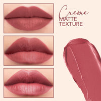 Carlton London Creamy Matte Stardust Bullet Long Stay Lipstick |Enriched with Vitamin E, Castor oil | Intense Colour, Moisturised Lips, Smooth & Light |Upto 8 hrs- 4Gm. (Amber mauve)