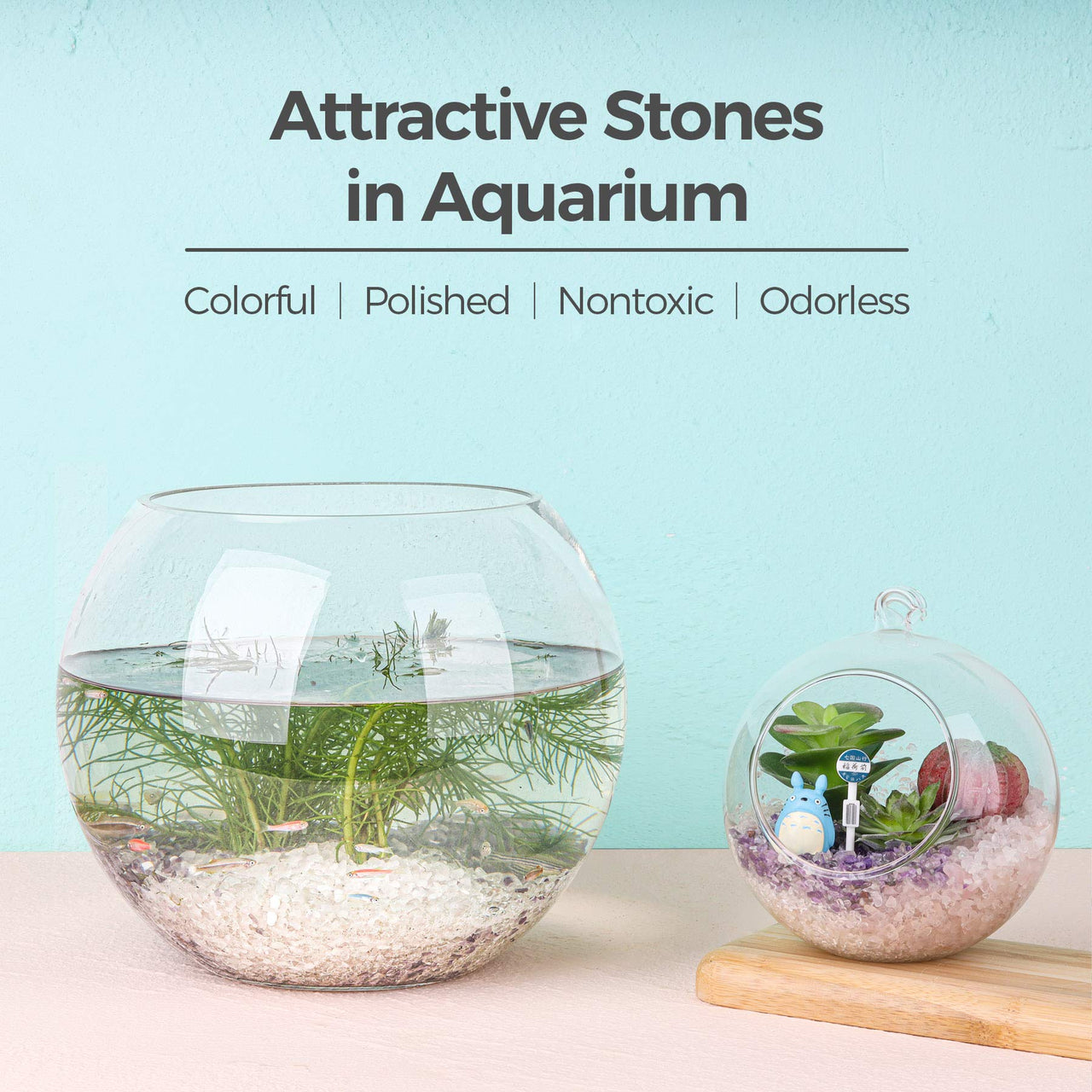 T4U Tumbled Chips Stones Crushed Crystal Quartz 2 LB, Irregular Shaped Gravels Pebble Healing Stones, DIY Smoothed Rocks for Potted Plant,Resin Art,Vase Fillers Aquarium Gravel Rocks (Clear) #3 - Clear