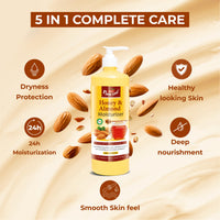 Beeone Honey Almond Moisturizer 1000ml – Deeply Nourishing Lotion for Soft, Smooth & Hydrated Skin | Rich in Honey & Almonds for All Skin Types