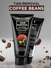 Mancode De-Tan Removal Peel off Face Mask for Men and Women 100ml | Deep Cleansing Exfoliator, Defeat Blackheads & Whiteheads, Glowing White & Brighten Skin