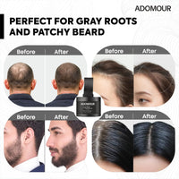 ADOMOUR Root Touchup Powder 4g | Covers Hairline, Grey Roots & Bald Spots Instantly | Sweat & Stain Resistant 24HR | Long Lasting & Natural Finish | Cover Up Hair Powder for Men & Women (Medium Brown)