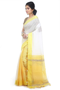 BENGAL HANDLOOM Women's  Art Silk Cotton Stripe Saree With Blouse Piece