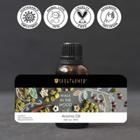 Soulflower Walk in the Woods Aroma Oil, 30ml | Woodsy & Mahogany Aroma | 100% Natural, Vegan & Alcohol-Free | Delicate & Luxurious Aroma | Free From Chemicals, Synthetic Color or Fragrance