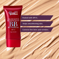 Glam21 Color Match BB Foundation SPF15 I Dual Purpose of Foundation & Sunscreen Blemish-free Glow | Non-cakey Daily Use | Non-greasy & Lightweight | Long-lasting Radiant Makeover| 30gm - 03 Light Medium