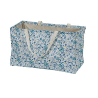 Household Essentials 2244 Krush Canvas Utility Tote | Reusable Grocery Shopping Laundry Carry Bag | White With Floral Design, 22