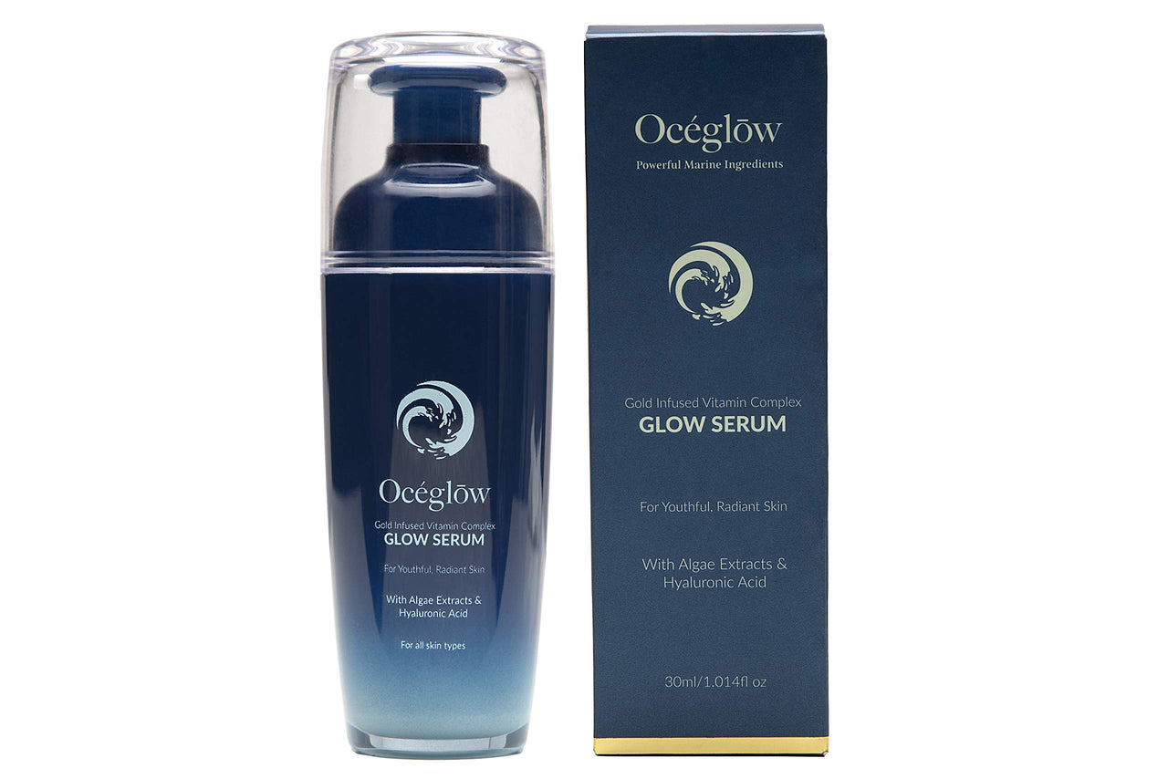 Oceglow Korean Glow Serum for Intense Hydration & Glowing Skin | Infused with Gold & Hylauronic acid Serum | | Formulated & Made in Korea | Brightening Face Serum For Women & Men - 30ml