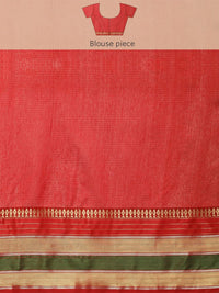 leeza store Women's  Jacquard Dobby Butta Butti Rich Kota Doria Cotton Silk Saree With Blouse Piece Green