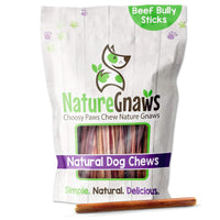 Nature Gnaws Small Bully Sticks for Dogs - Premium Natural Beef Dental Bones - Long Lasting Dog Chew Treats for Small Dogs & Puppies - Rawhide Free