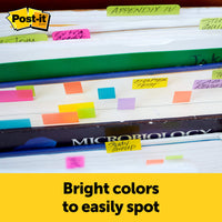 3M Post-it Page Markers, Assorted Colors, 1/2 in x 2 in, 100 Sheets/Pad, 5 Pads/Pack (670-5AN)