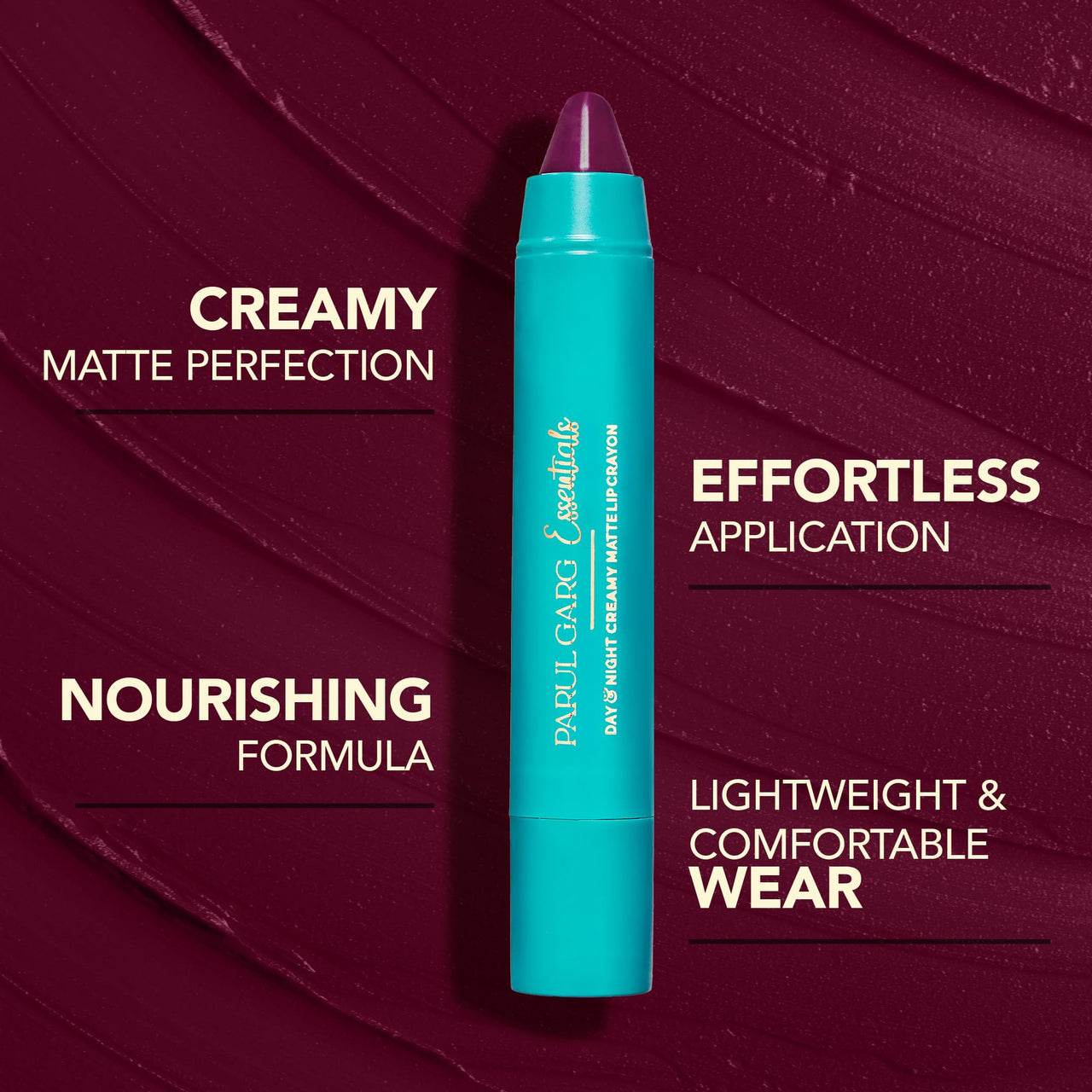 Parul Garg Beauty Creamy Matte Lip Crayon | Soft Matte & Hydrating Formula with Almond Oil & Vitamin E | Rich Pigment & Comfortable Wear | 100% Vegan (Bold Beauty 32)