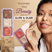 Hilary Rhoda Get Glow Highlighter Palette | Ultra Blendable & Long Lasting | Shimmer Finish & Illuminating Glow | Highly Pigmented & Easy To Blend Shades | 3 Shades in 1 Palette -15g (Shade - 04)