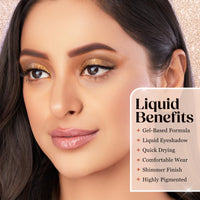 Hilary Rhoda Showstopper Liquid Eyeshadow | Gel-Based Formula | Shimmer Finish | Highly Pigmented | Blends Easily | Create Versatile Looks | 2ml (Moon Pink - Shade 01)