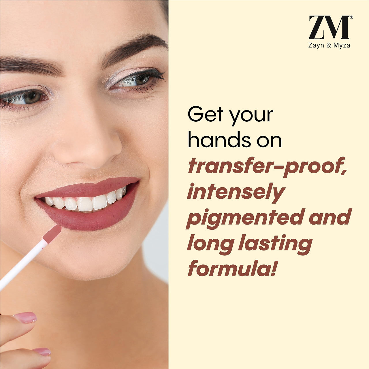 ZM Stay Matte Transfer-proof Lip Color | Matte Texture | Liquid Lipstick | Waterproof and Smudgeproof | Cruelty-free, 6 ML (Nude Sunset)