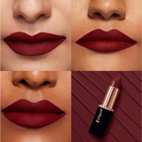 Pilgrim Matte Me Up Bullet Lipstick 4.2g | Creamy, Lightweight, Bold, Non Drying | SPF 30 | Enriched With Hyaluronic Acid & Spanish Squalane | Lipstick for dusky skin tone | Sultry Wine-26