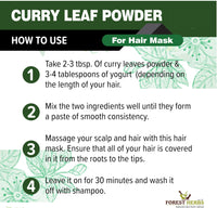 The Forest Herbs Natural Care From Nature 100% Curry Leaves Powder 200Gms (Sun Dried & Stemless) for Strong and Shiny Hair Growth
