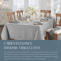 Elrene Home Fashions Caiden Elegance Damask Fabric Tablecloth, 60