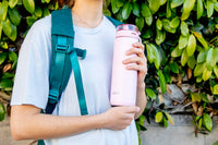 Ello Cooper 22oz Stainless Steel Water Bottle with Straw and Carry Handle, Double Walled and Vacuum Insulated Metal, Leak Proof Locking Lid with Soft Silicone Spout, Reusbale, BPA Free, Cashmere Pink