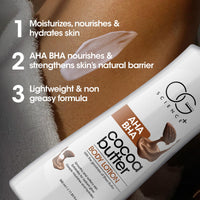 OG BEAUTY SCIENCE+ AHA BHA Body Lotion with Shea & Cocoa Butter | Lightweight, Non-Greasy Hydration | Gently Exfoliates for Smooth & Radiant Skin | Vitamin E & Glycerine for All Skin Types | 350ml