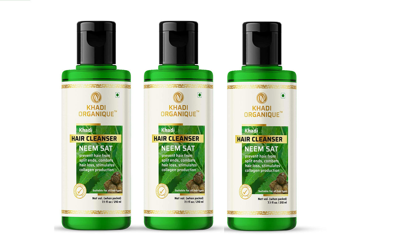 Khadi Organique Neem Sat Hair Cleanser (Shampoo) 630 Ml Pack Of 3