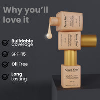 Seven Seas Multifunction Foundation, SPF-15, Oil Free, Buildable Coverage, Long Lasting, (Skin, 30ml)