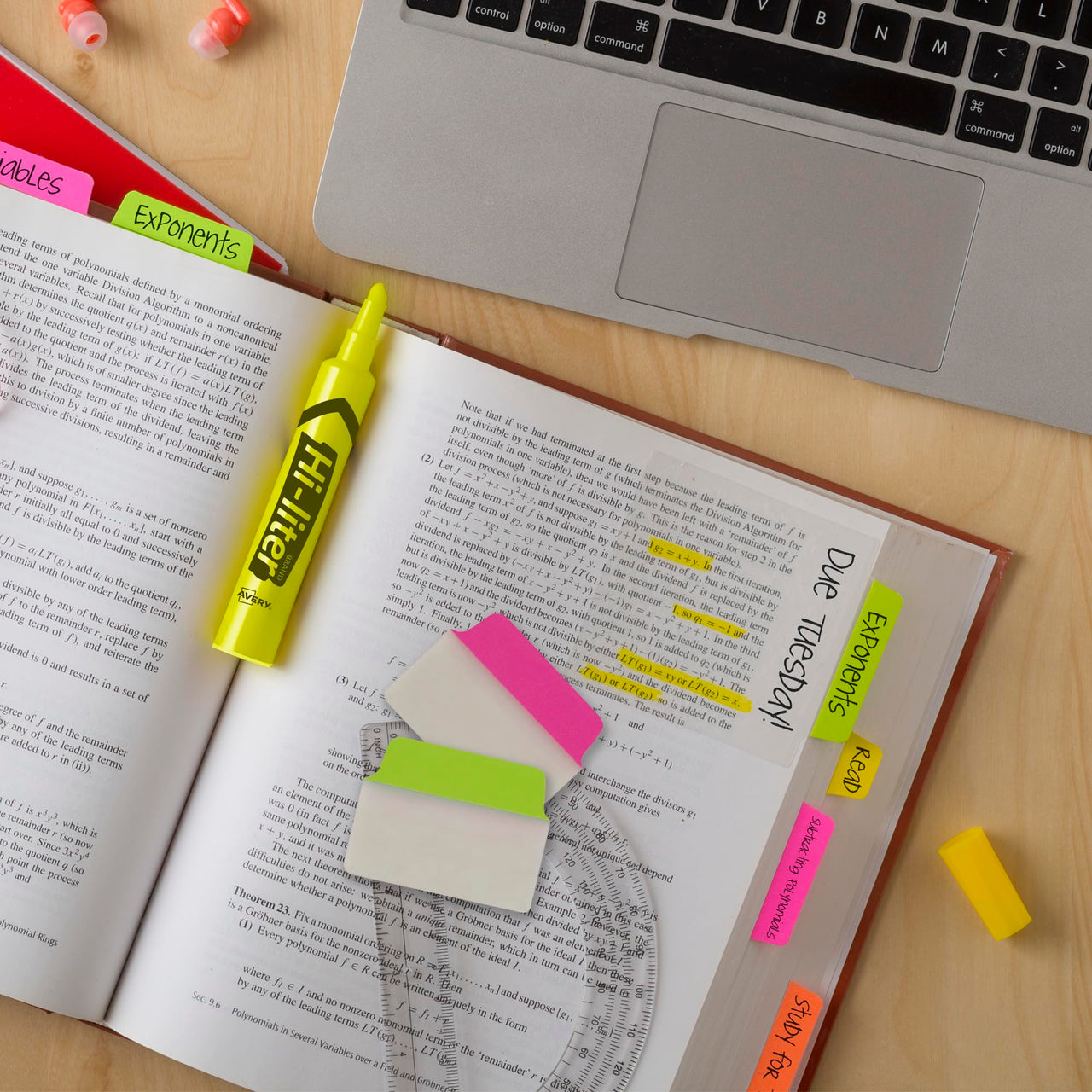 Avery Multiuse Ultra Tabs, 2" x 1.5", 2-Side Writable, Neon Pink/Green/Orange, 24 Repositionable Tabs (74753) 24 tabs Assorted Neon