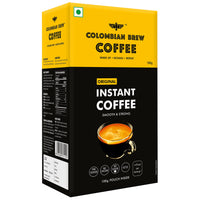 COLOMBIAN BREW COFFEE Pure Instant Coffee Powder, Strong 100g, Box & Colombian Brew Hazelnut Instant Coffee Powder, No Sugar Vegan, 50gm