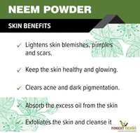 The Forest Herbs Natural Care From Nature 100% Pure Neem Leaves Powder 200 Grams (Sun Dried & Stemless) for Face, Skin, Hair Growth Pack