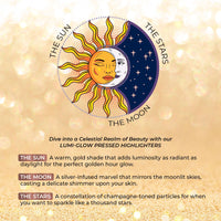 Just Herbs Lumi Glow Pressed Highlighter for Face Makeup Shea Butter + Vitamin C, 3.5 g (The Sun)