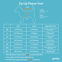 Gooby Zip Up Fleece Dog Sweater - Black, Medium - Warm Pullover Fleece Step-in Dog Jacket with Dual D Ring Leash - Winter Small Dog Sweater - Dog Clothes for Small Dogs Boy and Medium Dogs Medium chest (~17.5