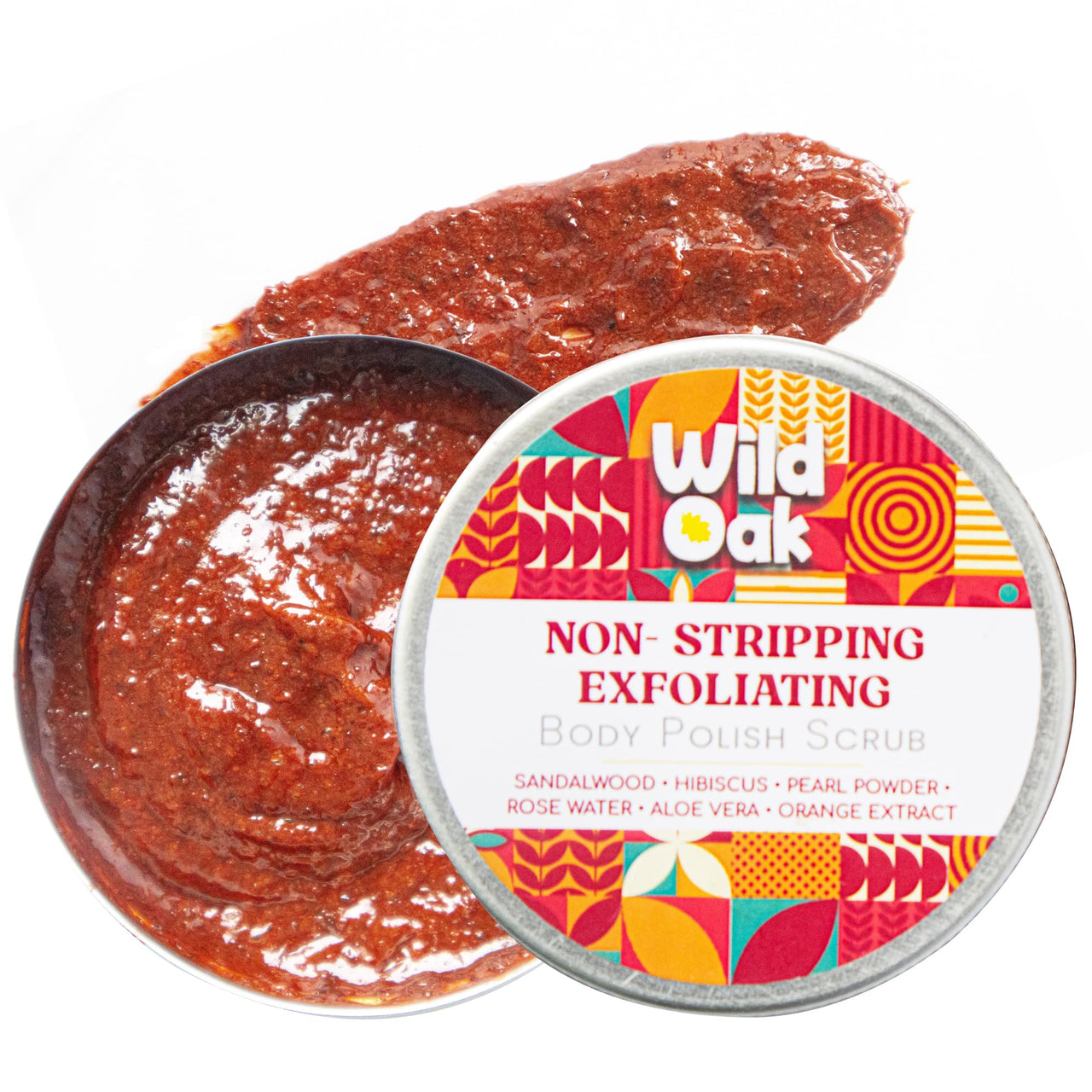 WildOak Aloevera, Sandalwood, Hibiscus Body Scrub | Lightens Dark Area like Neck & Elbows | Smoothen Bumpy Legs & Hands | Remove Dead Skin | Enriched with Pearl Paste, Orange Peel, Rose | 100gm