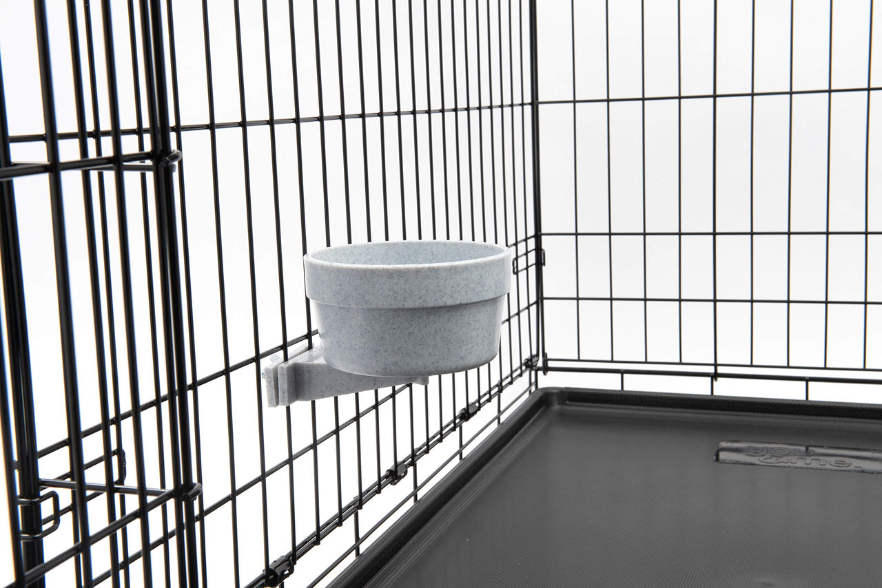 Lixit Quick Lock Removable Dog Kennel Bowls for Wire and Soft Sided Crates (20oz Wire Crate, Granite) 20oz Wire Crate