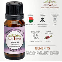 All Naturals Niaouli Essential Oil 100% Pure for Congestion, Colds, Steam, Acne, Clear Breathing (More effective than Eucalyptus) - 15 mL
