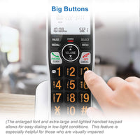 AT&T BL102-2 DECT 6.0 2-Handset Cordless Phone for Home with Answering Machine, Call Blocking, Caller ID Announcer, Audio Assist, Intercom, and Unsurpassed Range, Silver/Black 2 Handset