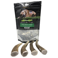 Elk Antler Chews for Dogs | Naturally Shed USA Collected Elk Antlers | All Natural A-Grade Premium Elk Antler Dog Chews | Product of USA, 4-Pack Medium Whole Medium (Pack of 4)